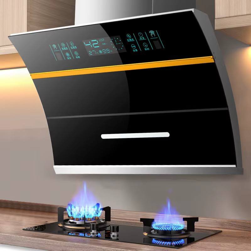 Kitchen Extractor LED Vented Glass Panel AI Voice Control