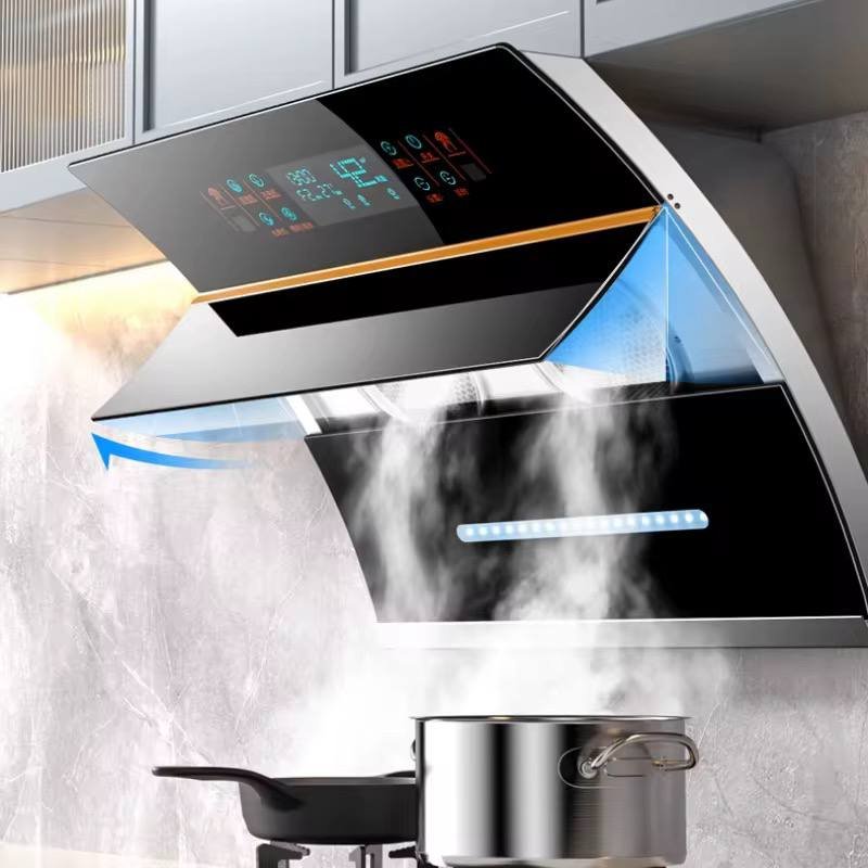 Kitchen Extractor LED Vented Glass Panel AI Voice Control
