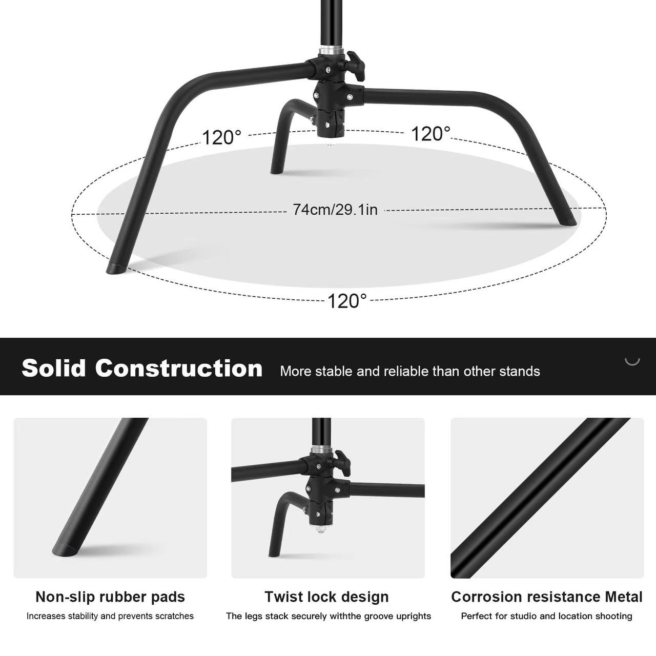 3.3m Heavy Duty Stainless Steel C Stand