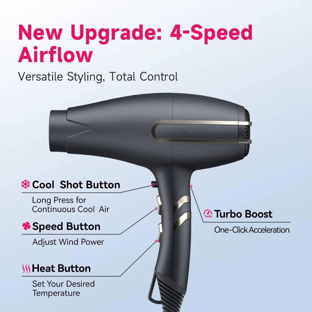 Electric Hair Dryer for Hotel & Household Use High Power Salon Quality