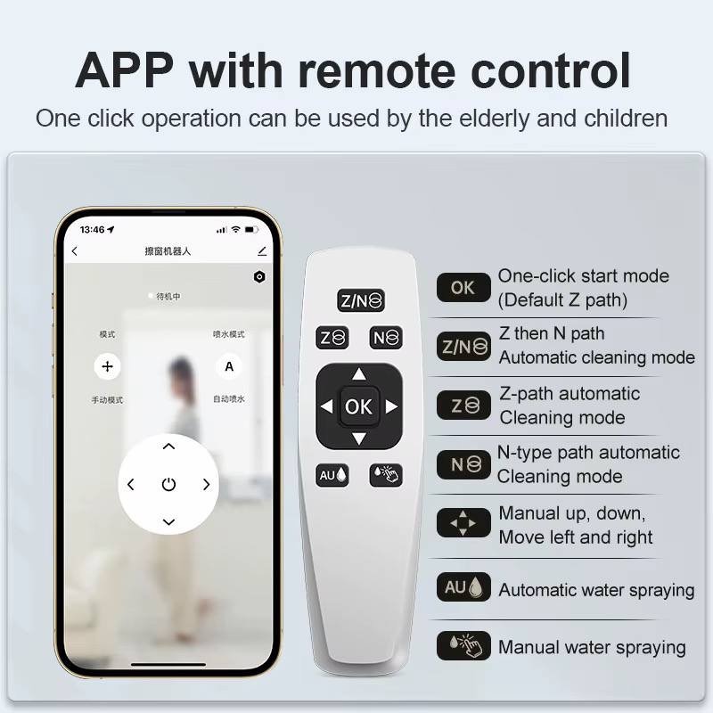 Electric Window Cleaning Robot Max Coverage Glass Scrubbing