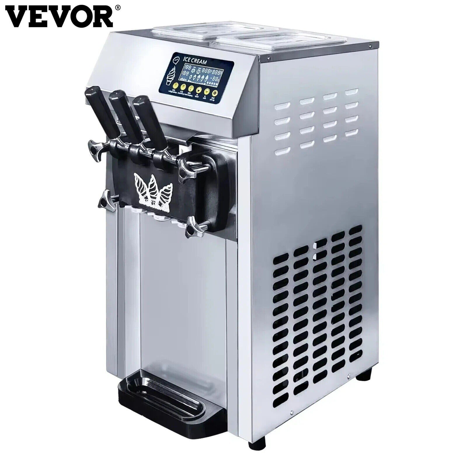 VEVOR Commercial Ice Cream Machine 21 QT/H Yield Soft Serve Ice Cream Maker 
